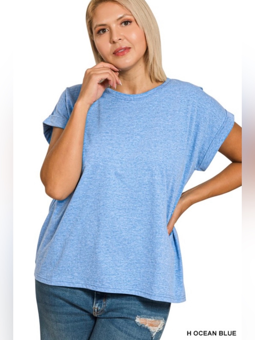 Plus Classic Relaxed Crewneck Tee - Blue